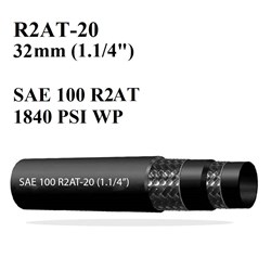 CUSTOMISED HYDRAULIC HOSE ASSEMBLY - R2AT-20 (1 1/4") BSP - JIC COMBINATIONS