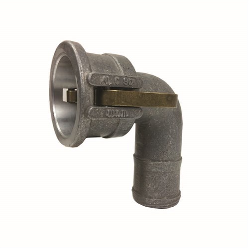 ALUMINIUM CAMLOCK MIL SPEC COUPLER -TYPE EC x 90 Deg Hosetail