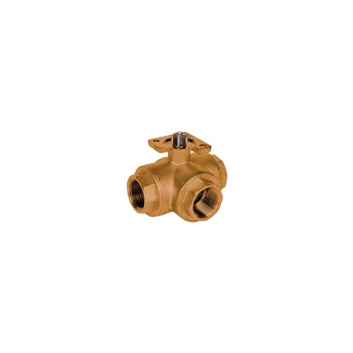 BRASS BALL VALVE - 3 WAY T PORT, ISO Pad x BSP Female side entry