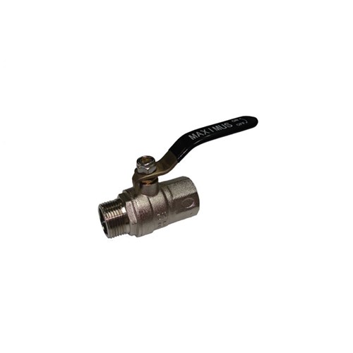 BRASS BALL VALVE - Stainless steel handle, BSP Male x Female