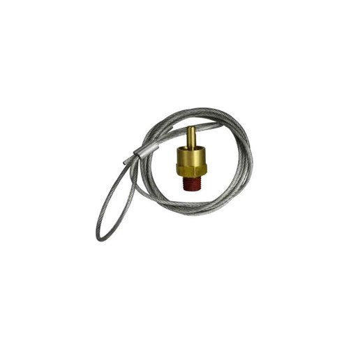 BRASS AIR TANK DRAIN VALVE - Self sealing, 1.5 metre cable, 150 psi, 1/4