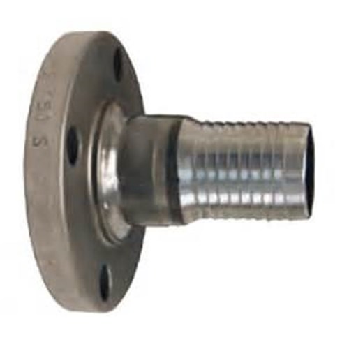 GALVANISED STEEL COMBINATION NIPPLE - Serrated hosetail x Flange ANSI 150