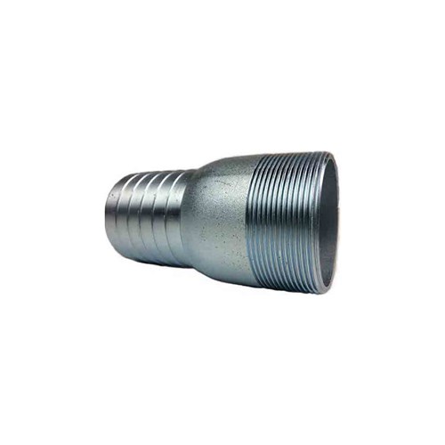 STEEL PLATED COMBINATION NIPPLE - Serrated hosetail x BSPT Male