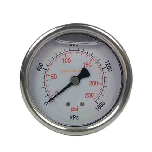 SSD PRESSURE GAUGE - 50 mm, Rear Entry x 1/4 BSP Calibrated: Kpa & PSI