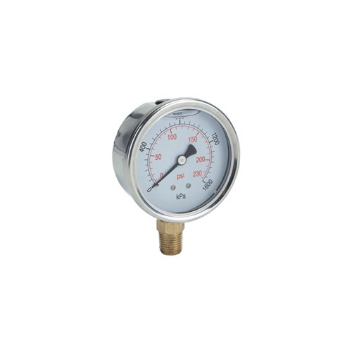 SS PRESSURE GAUGE - 63 mm, Bottom Entry x 1/4 BSP Ross Brown