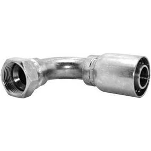 HYDRAULIC HOSE CRIMP COUPLING - Swept 90 Elbow x JIC Female