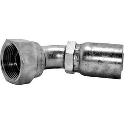 HYDRAULIC HOSE CRIMP COUPLING - Swept 45 Elbow x ORFS Female Swivel