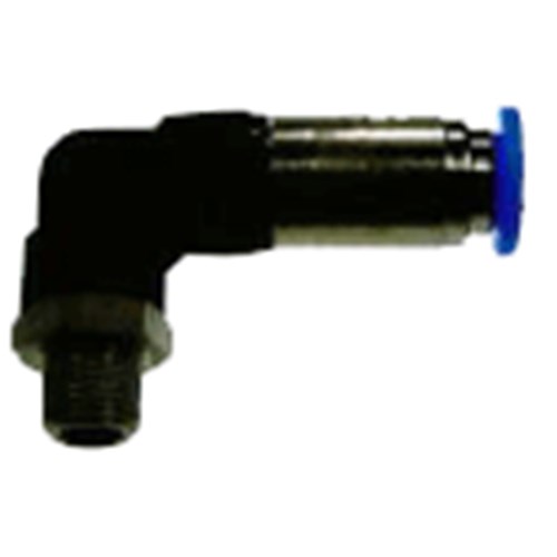 NYLON PUSH-IN TUBE 90 ELBOW STOP VALVE - Metric tube x BSPT male thread