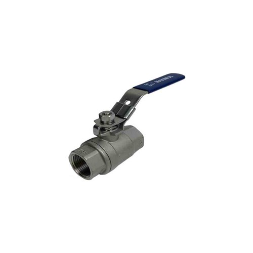 STAINLESS STEEL 316 BALL VALVE x 2 Piece, Lockable handle, BSP Female, PTFE